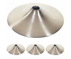 4x Fußteller Fußplatte Fuß für Barhocker Barstuhl Drehstuhl Esszimmerstuhl, Metall gebürstet ~ Variantenangebot