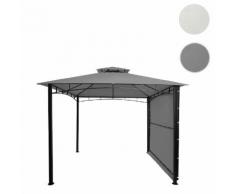 Pergola HWC-F94, Garten Pavillon, Stahl bewegliche Seitenwand 2,5x2,5m ~ Variantenangebot