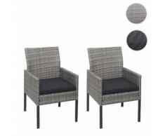 2x Poly-Rattan Sessel HWC-G12, Gartenstuhl Korbsessel ~ Variantenangebot