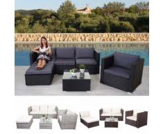 Poly-Rattan-Garnitur Brescia, Gartengarnitur Sitzgruppe Lounge-Set ~ Variantenangebot