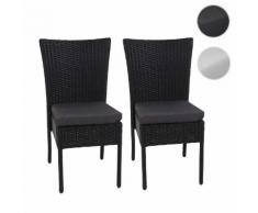 2x Poly-Rattan Sessel HWC-G19, Balkonstuhl Gartenstuhl, stapelbar ~ Variantenangebot