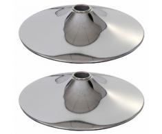 2x Fußteller Fußplatte Fuß für Barhocker Barstuhl Drehstuhl, chrom ~ Variantenangebot