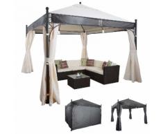 Pergola HWC-A38, Garten Pavillon, 6cm Stahl-Gestell mit Seitenwand ~ Variantenangebot