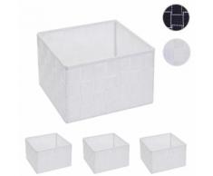 4x Aufbewahrungskorb HWC-C37, Dekokorb Korb Körbchen Aufbewahrung Regalkorb Deko 12x19x19cm ~ Variantenangebot