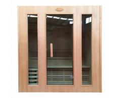 Sauna HWC-D59, Saunakabine Wärmekabine, Saunaofen 3,0kW Saunasteine Sicherheitsglas 3 Personen 190x175x120cm ~ Variantenangebot