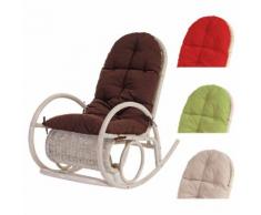 Schaukelstuhl Esmeraldas, Schwingsessel Rattansessel, weiß ~ Variantenangebot