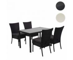 Poly-Rattan Garnitur HWC-G19, Sitzgruppe Gartengarnitur Lounge-Set, 120x75cm stapelbar ~ Variantenangebot