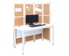 Schreibtisch HWC-E94, Bürotisch Computertisch mit Trennwand Pinnwand Sichtschutz ~ Variantenangebot