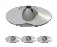 4x Fußteller Fußplatte Fuß für Barhocker Barstuhl Drehstuhl, chrom ~ Variantenangebot