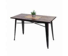 Esszimmertisch HWC-H10a, Tisch Bistrotisch, Metall Ulme Holz Industrial Gastronomie FSC schwarz-braun 120x60cm ~ Variantenangebot