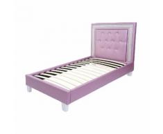 Bett HWC-E15, Prinzessin Mädchen Kinderbett Jugendbett, Lattenrost Kunstleder Holz 190x100cm pink rosa ~ Variantenangebot