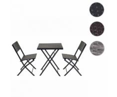 Poly-Rattan Balkonset HWC-E23, Garnitur Sitzgruppe Gartengarnitur, klappbar ~ Variantenangebot