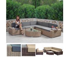 Poly-Rattan-Garnitur Sora, Gartengarnitur Sitzgruppe Lounge-Set, Alu ~ Variantenangebot