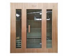 Sauna HWC-D59, Saunakabine Wärmekabine, Saunaofen 4,5kW Saunasteine Sicherheitsglas 4 Personen 200x175x160cm ~ Variantenangebot