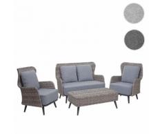 Poly-Rattan Gartengarnitur HWC-G53, Lounge-Set Sitzgruppe, Spun Poly ~ Variantenangebot