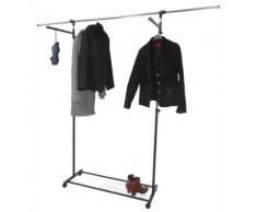 Luxus Kleiderwagen Kleiderständer Rollgarderobe, fahrbar, mit Seitenhanger ausziehbar