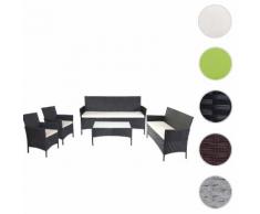 3-2-1-1 Poly-Rattan Garten-Garnitur Halden, Sitzgruppe ~ Variantenangebot