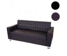 3er Sofa Kunda, Couch Loungesofa, Kunstleder, Metall-Füße ~ Variantenangebot
