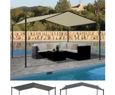 Pergola HWC-A42, Garten Pavillon Terrassenüberdachung, stabiles 6cm Stahl-Gestell 4x3m ~ Variantenangebot