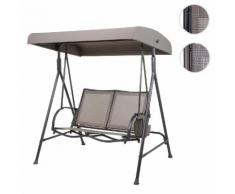 Hollywoodschaukel HWC-F89, Gartenschaukel Bank, 2-Sitzer verstellbares Dach Taschen 160cm Metall ~ Variantenangebot