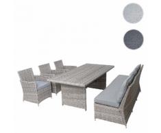Poly-Rattan Sitzgruppe HWC-G59, Gartengarnitur Lounge-Set, 200x100cm ~ Variantenangebot