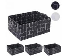 4x Aufbewahrungskorb HWC-C37, Dekokorb Korb Körbchen Aufbewahrung Regalkorb Deko 12x28x20cm ~ Variantenangebot