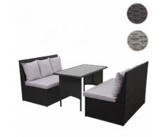 Poly-Rattan Garnitur HWC-G16, Gartengarnitur, Gastronomie 2x2er Sofa Tisch ~ Variantenangebot