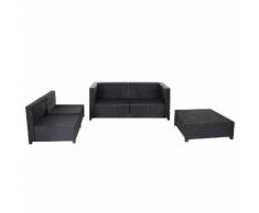 Poly-Rattan-Garnitur Tapa, Gartengarnitur Sitzgruppe Lounge-Set, Alu anthrazit ~ Variantenangebot