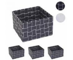 4x Aufbewahrungskorb HWC-C37, Dekokorb Korb Körbchen Aufbewahrung Regalkorb Deko 12x19x19cm ~ Variantenangebot