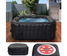 Whirlpool HWC-E32, 4 Personen In-/Outdoor heizbar aufblasbar 150x150cm FI-Schalter + Zubehör ~ Variantenangebot