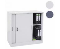 Aktenschrank Boston HWC-F41, Stahlschrank, mit Schiebetüren 90x90x45cm ~ Variantenangebot