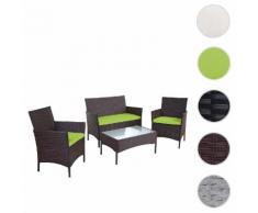 2-1-1 Poly-Rattan Garten-Garnitur Halden, Sitzgruppe ~ Variantenangebot