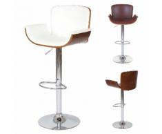 Barhocker HWC-B17, Tresenhocker Barstuhl, Holz Bugholz Walnussoptik Retro-Design ~ Variantenangebot