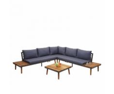 Garten-Garnitur HWC-E97, Garnitur Sitzgruppe Lounge-Set Sofa, Akazie Holz grau ~ Variantenangebot