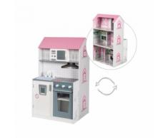 2in1 Puppenhaus und Kinderküche aus Holz