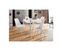 Homexperts Essgruppe »Hannes1-Ursel«, (Set, 5 tlg), Tisch rund mit 4 Schalenstühlen, weiß
