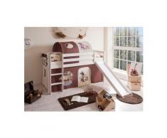 Ticaa Hochbett »Manuel« mit Rolllattenrost und Textil-Set, braun