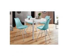 Homexperts Essgruppe »Hannes2-Ursel«, (Set, 5 tlg), Tisch rechteckig mit 4 Schalenstühlen, weiß