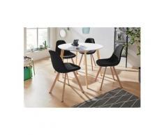 INOSIGN Essgruppe »Veneto«, (5-tlg), aus massivem Kiefernholz, bestehend aus Cody Esstisch 105 cm und 4er Set Veneto Stühle, schwarz