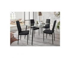 Essgruppe »Danny«, (Set, 5-tlg), mit eckigem Tisch und 4 Stühlen, Neckermann, schwarz