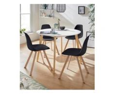INOSIGN Essgruppe »Veneto«, (5-tlg), aus massivem Kiefernholz, bestehend aus Cody Esstisch 105 cm und 4er Set Veneto Stühle, schwarz