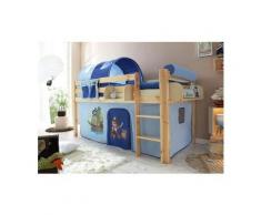 Ticaa Hochbett »Malte« mit Rolllattenrost und Textil-Set, blau