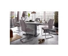 Homexperts Essgruppe »Bärbel/Amelie«, Breite 140 cm mit Auszug und 4 Stühle, grau