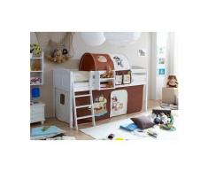 Ticaa Hochbett »Eric« mit Textil-Set, Kiefer, beige