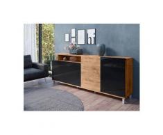 TRENDMANUFAKTUR Sideboard »Timber«, Breite 219 cm, schwarz