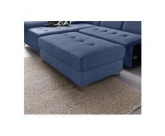 DOMO collection Polsterhocker, blau, Microflausch