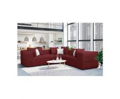 Places of Style Ecksofa »Novum«, gleichschenklig, wahlweise Holzregal in Armlehne links oder rechts, rot, Struktur fein, 261 cm x 74 cm x 261 cm