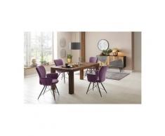 Home affaire Essgruppe »Gimbi«, (Set, 5-tlg), bestehend aus 1 Esstisch aus massivem Holz und 4 Stühlen mit schönem Webstoff Bezug, lila