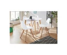 INOSIGN Essgruppe »Veneto«, (5-tlg), aus massivem Kiefernholz, bestehend aus Cody Esstisch 105 cm und 4er Set Veneto Stühle, weiß