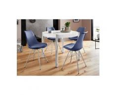 Homexperts Essgruppe »Hannes2-Ursel«, (Set, 5 tlg), Tisch rechteckig mit 4 Schalenstühlen, weiß